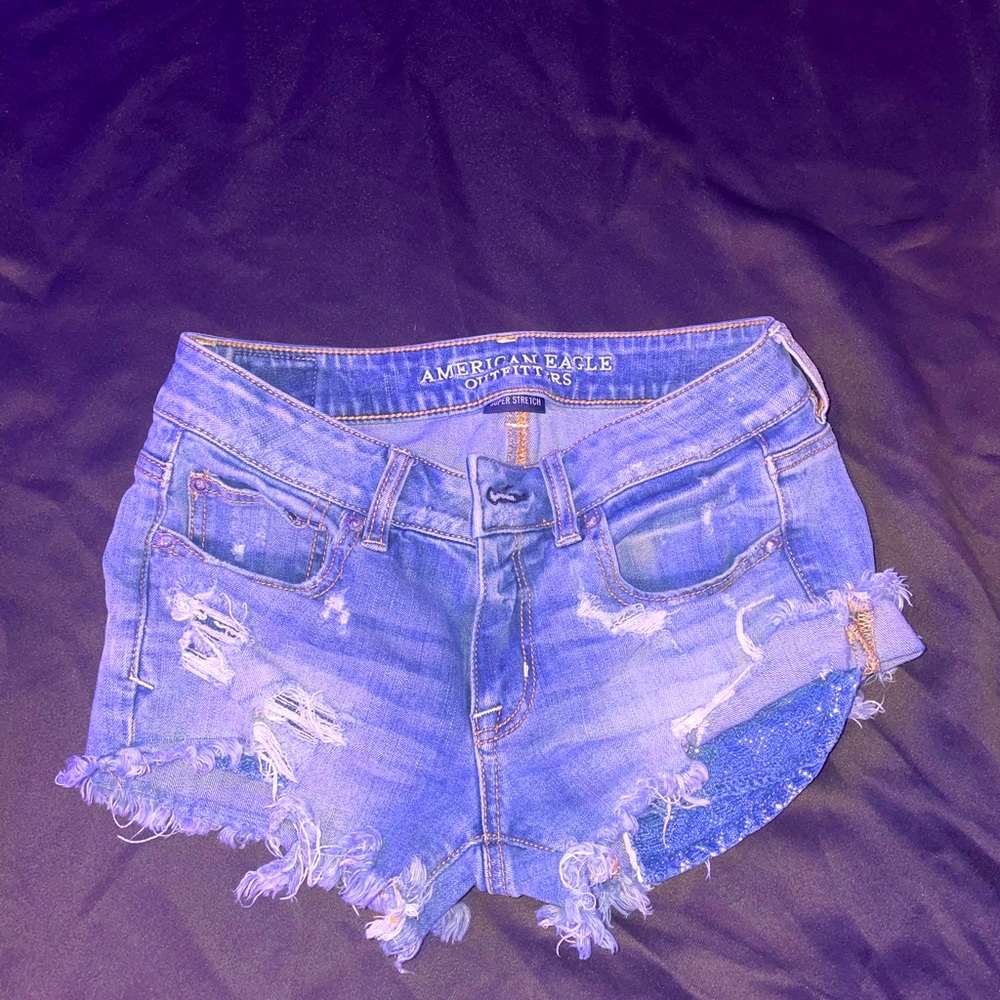American Eagle ripped jeans shorts